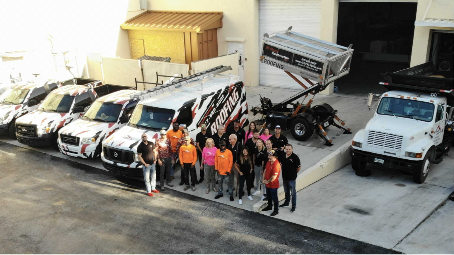 All Phase Construction USA team on site with professional equipment